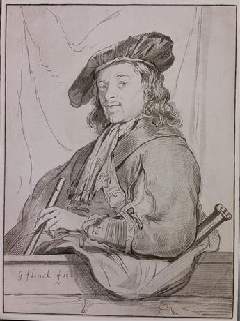 PLOOS van AMSTEL, CORNELIS. Nine color-printed etchings after 17th century Dutch master drawings,